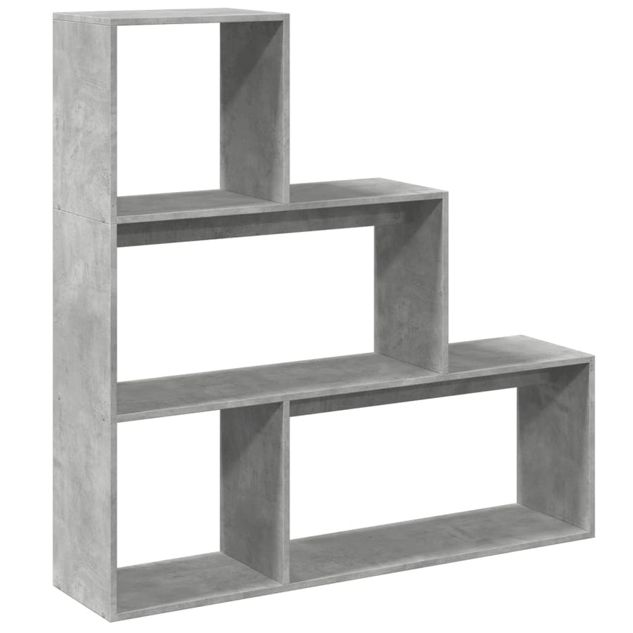 Kamerscherm / boekenkast 3-laags 123x29x123 cm hout betongrijs