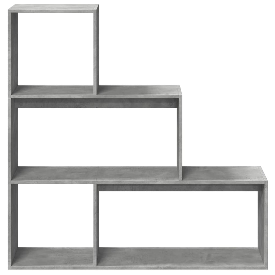 Kamerscherm / boekenkast 3-laags 123x29x123 cm hout betongrijs