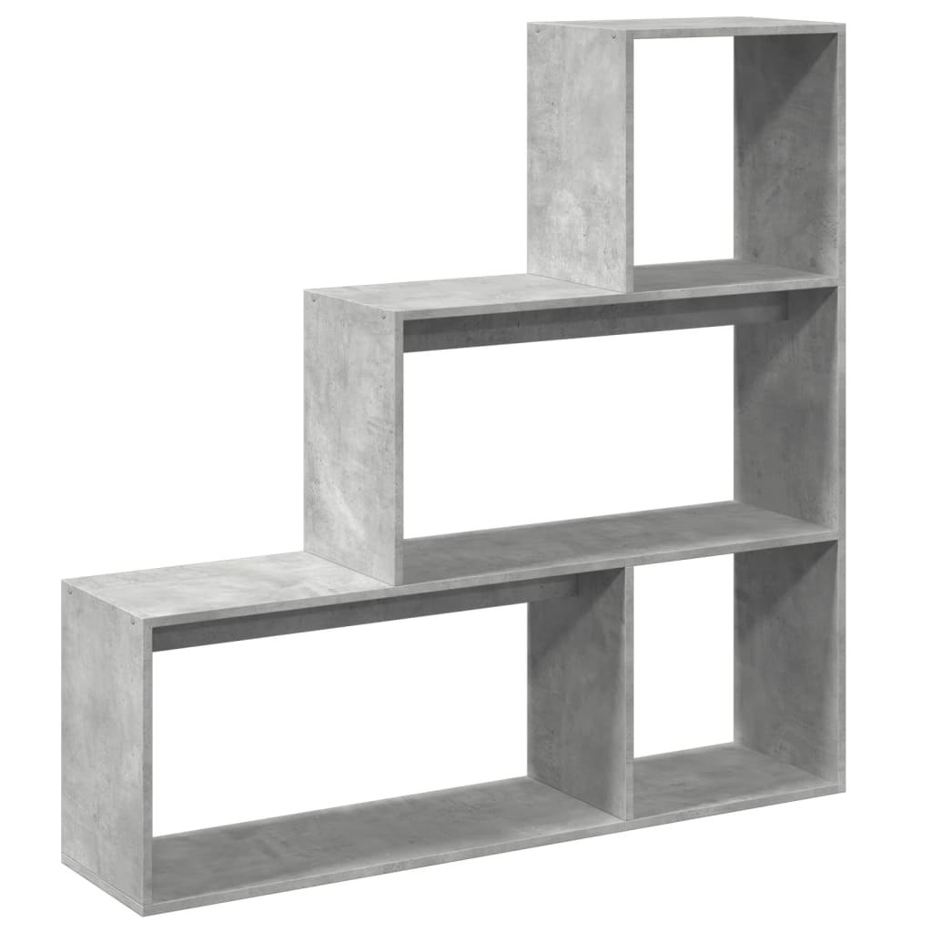 Kamerscherm / boekenkast 3-laags 123x29x123 cm hout betongrijs