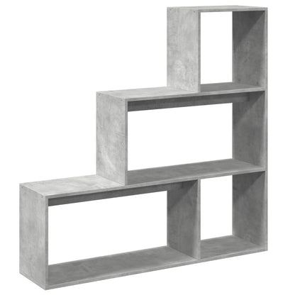 Kamerscherm / boekenkast 3-laags 123x29x123 cm hout betongrijs