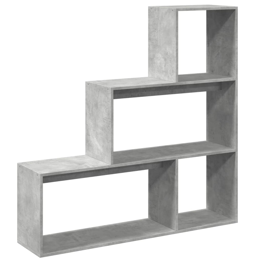 Kamerscherm / boekenkast 3-laags 123x29x123 cm hout betongrijs