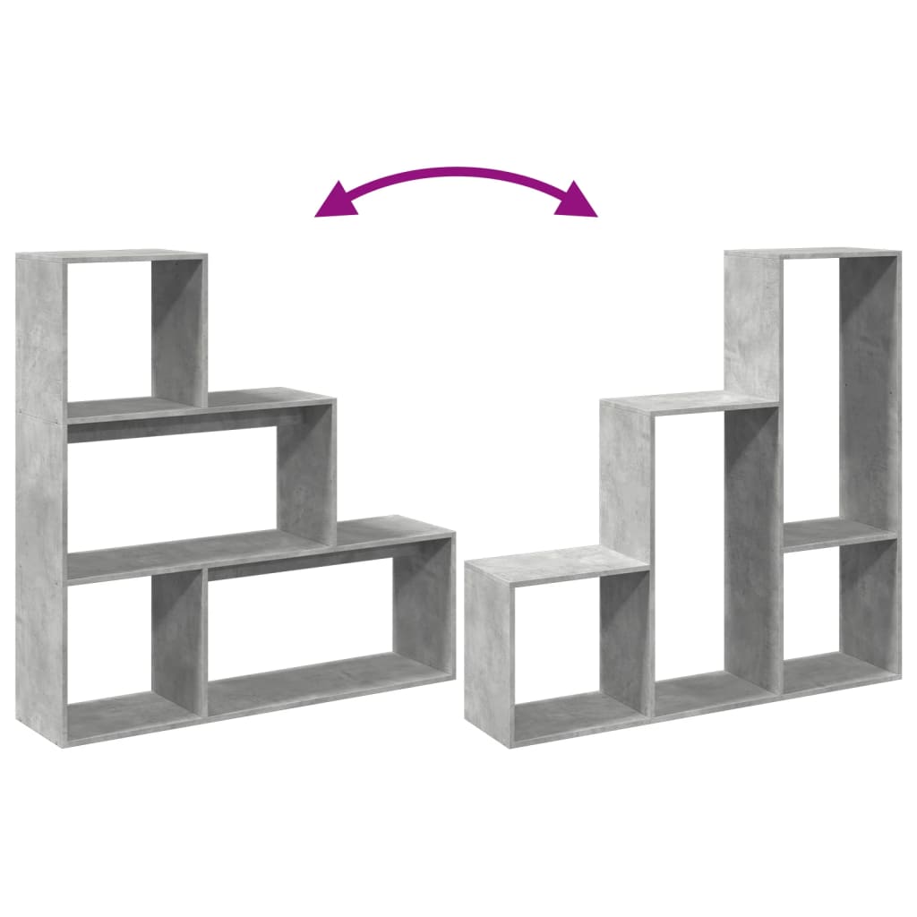 Kamerscherm / boekenkast 3-laags 123x29x123 cm hout betongrijs
