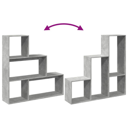 Kamerscherm / boekenkast 3-laags 123x29x123 cm hout betongrijs