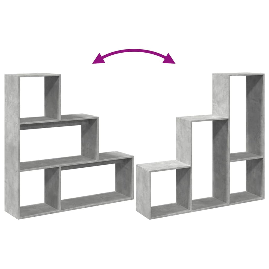 Kamerscherm / boekenkast 3-laags 123x29x123 cm hout betongrijs