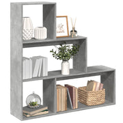 Boekenkast kamerscherm 123x29x123 cm betongrijs bewerkt hout