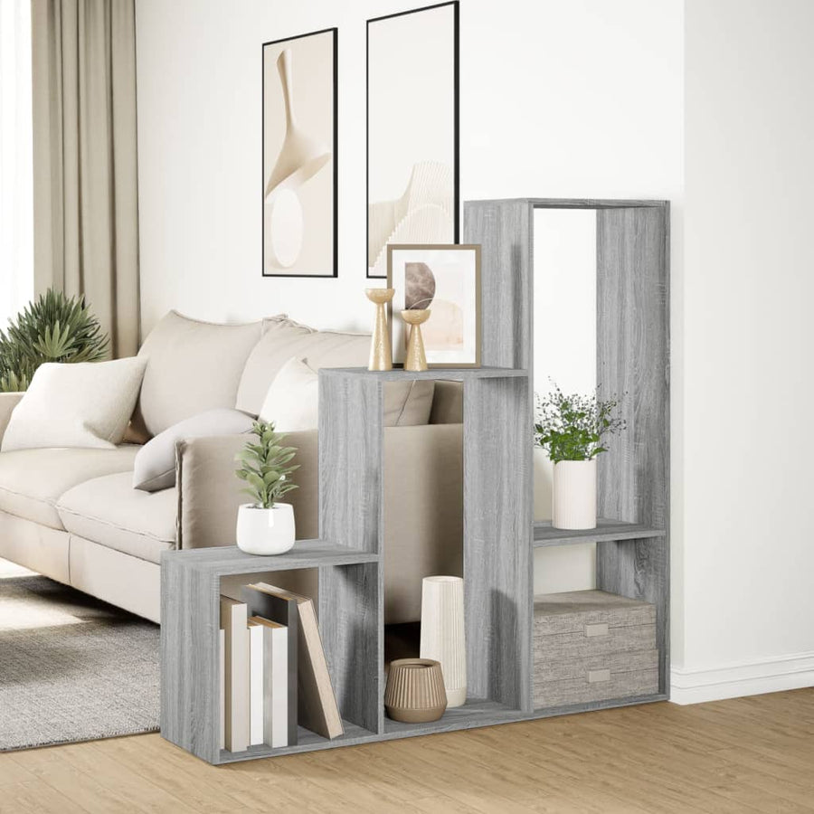 Kamerscherm / boekenkast 123x29x123 cm hout grijs sonoma