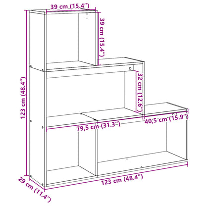 Kamerscherm / boekenkast 123x29x123 cm hout grijs sonoma