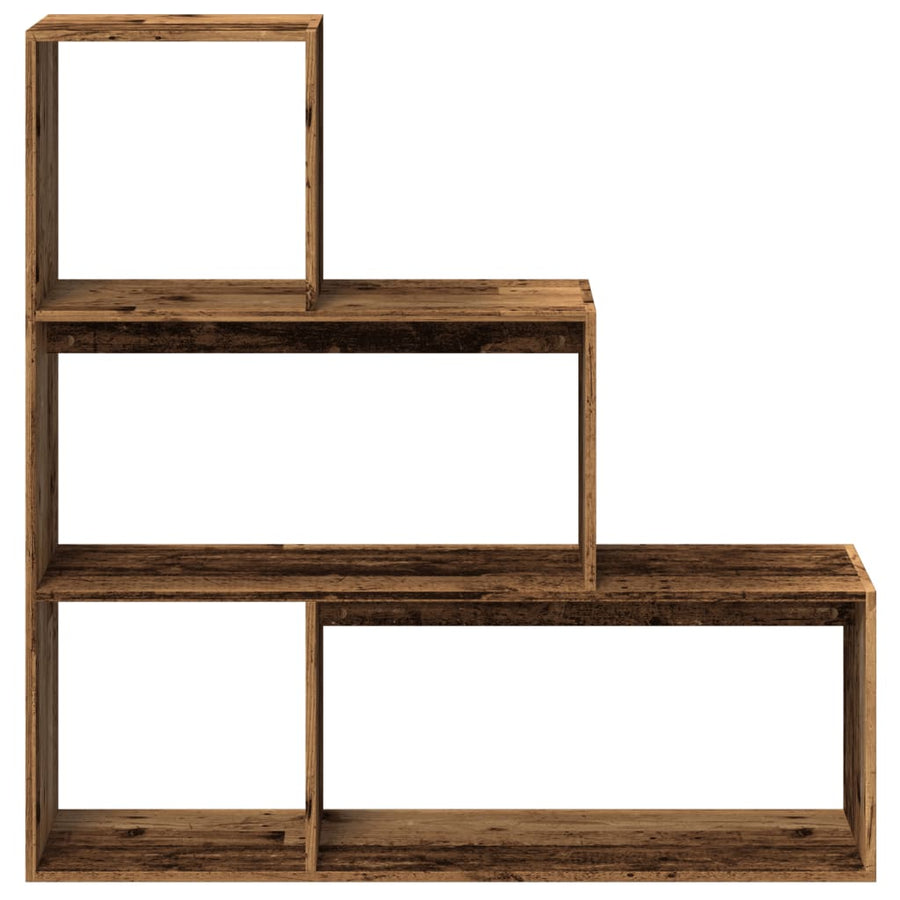 Kamerscherm / boekenkast 3-laags 123x29x123 cm hout oud hout