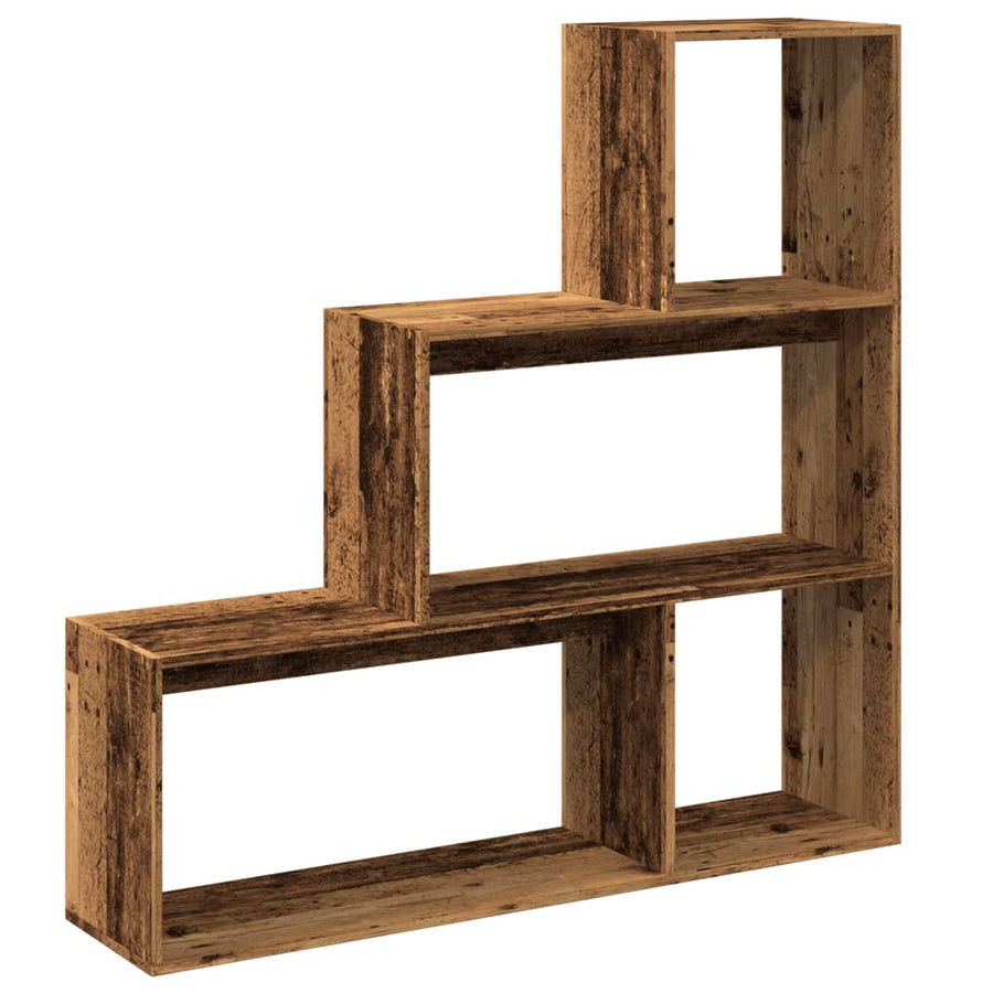 Kamerscherm / boekenkast 3-laags 123x29x123 cm hout oud hout