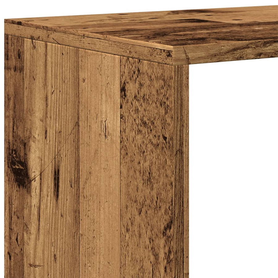 Kamerscherm / boekenkast 3-laags 123x29x123 cm hout oud hout