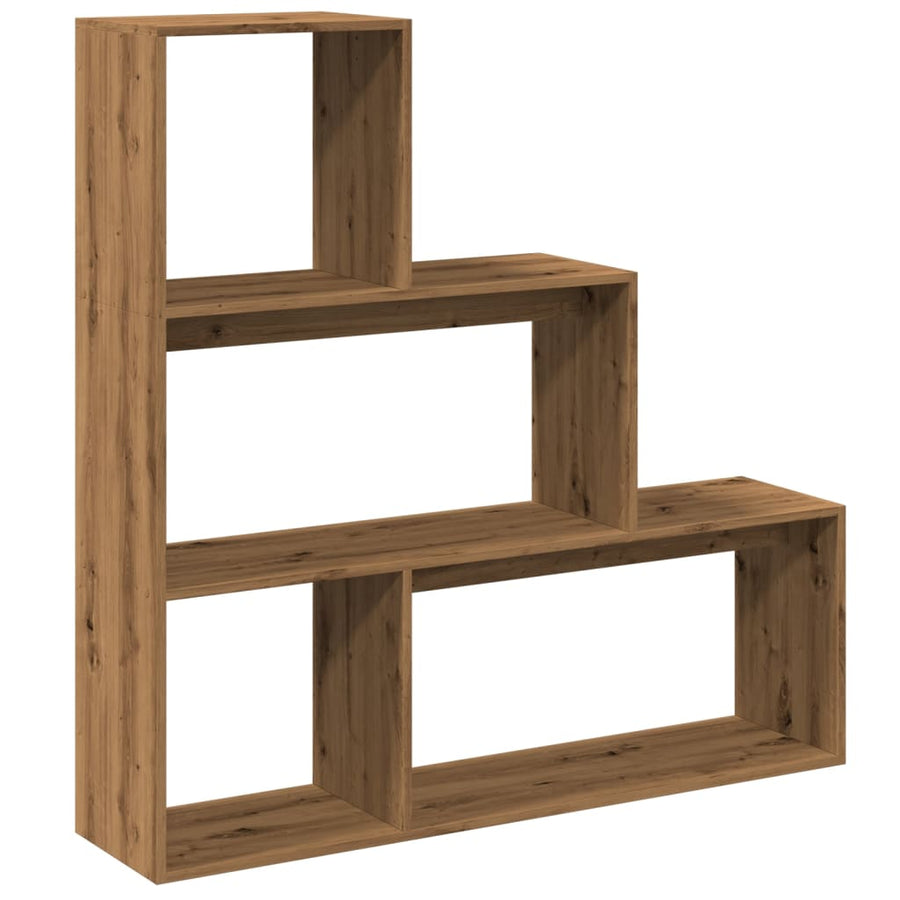 Kamerscherm / boekenkast 123x29x123 cm hout artisanaal eiken
