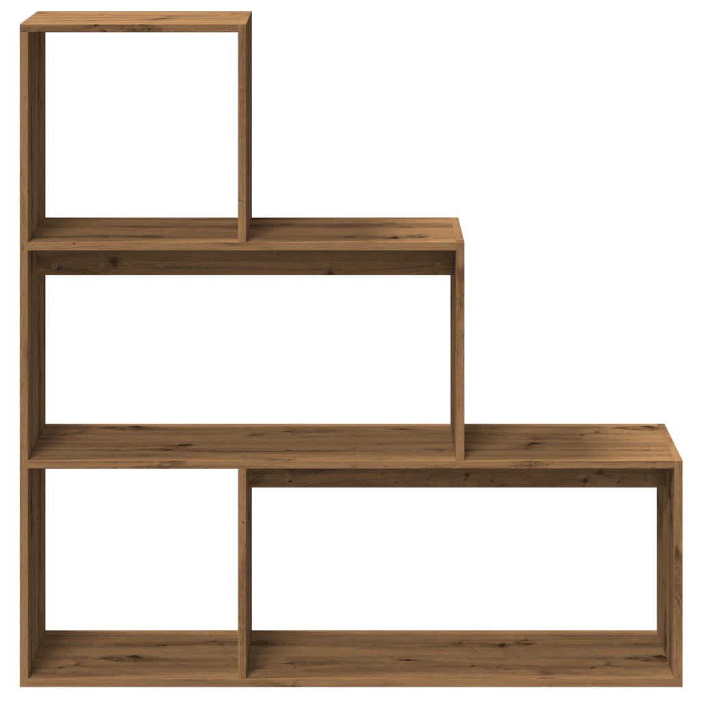 Kamerscherm / boekenkast 123x29x123 cm hout artisanaal eiken