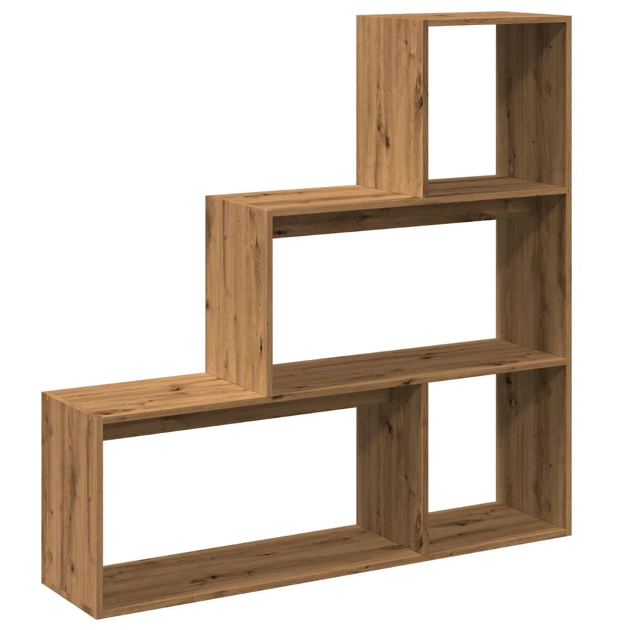 Kamerscherm / boekenkast 123x29x123 cm hout artisanaal eiken