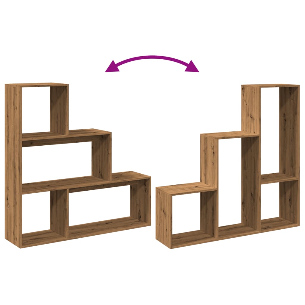Kamerscherm / boekenkast 123x29x123 cm hout artisanaal eiken