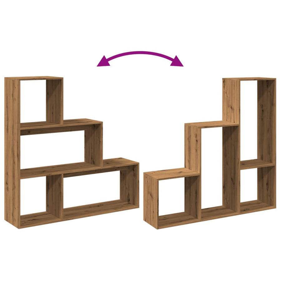 Kamerscherm / boekenkast 123x29x123 cm hout artisanaal eiken
