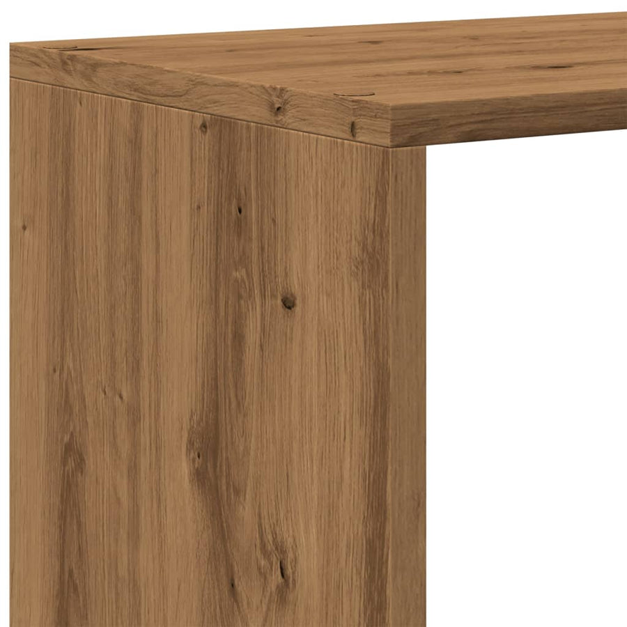 Kamerscherm / boekenkast 123x29x123 cm hout artisanaal eiken