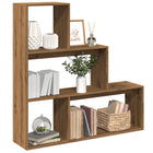 Boekenkast kamerscherm 123x29x123 cm bewerkt hout bruin