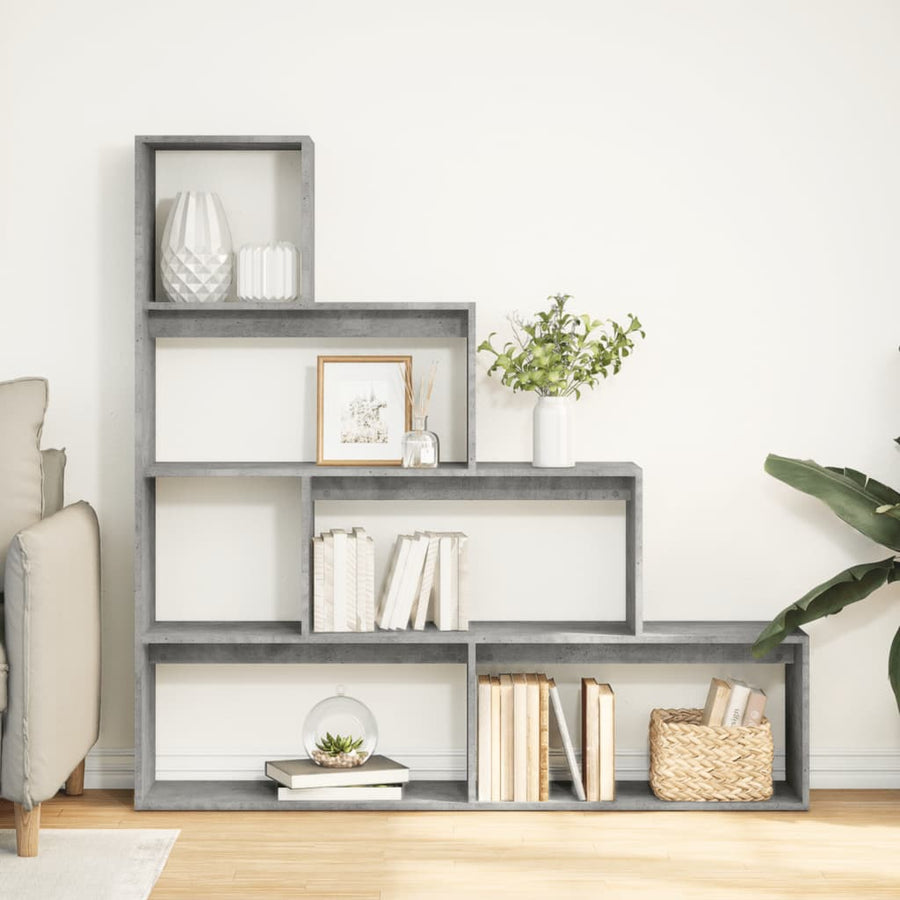 Kamerscherm / boekenkast 4-laags 143,5x29x143,5 cm hout grijs