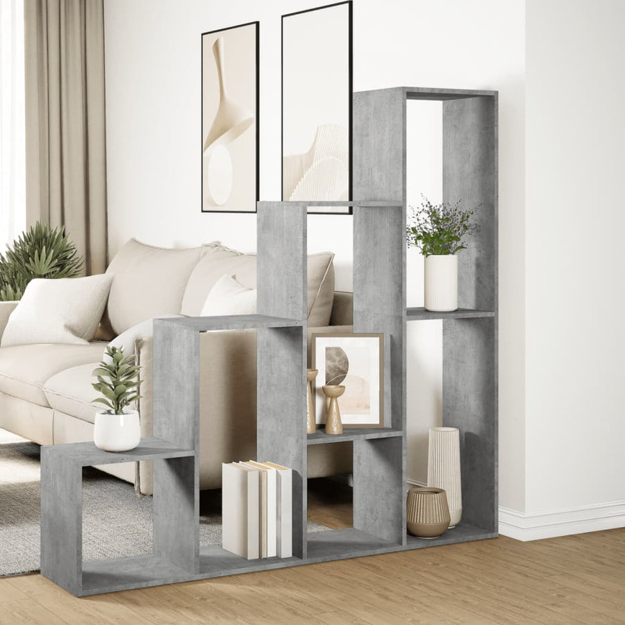 Kamerscherm / boekenkast 4-laags 143,5x29x143,5 cm hout grijs