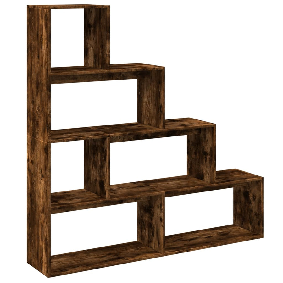 Kamerscherm / boekenkast 143,5x29x143,5 cm hout gerookt eiken
