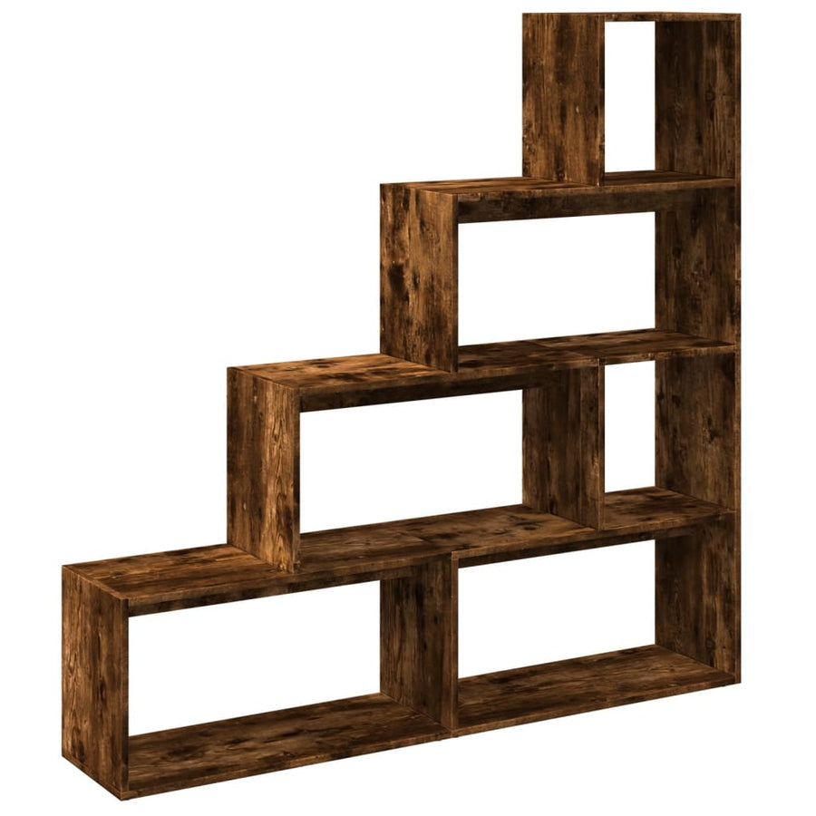 Kamerscherm / boekenkast 143,5x29x143,5 cm hout gerookt eiken