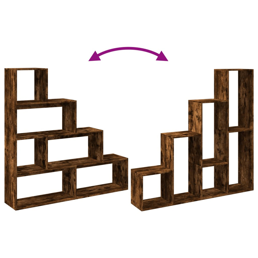 Kamerscherm / boekenkast 143,5x29x143,5 cm hout gerookt eiken