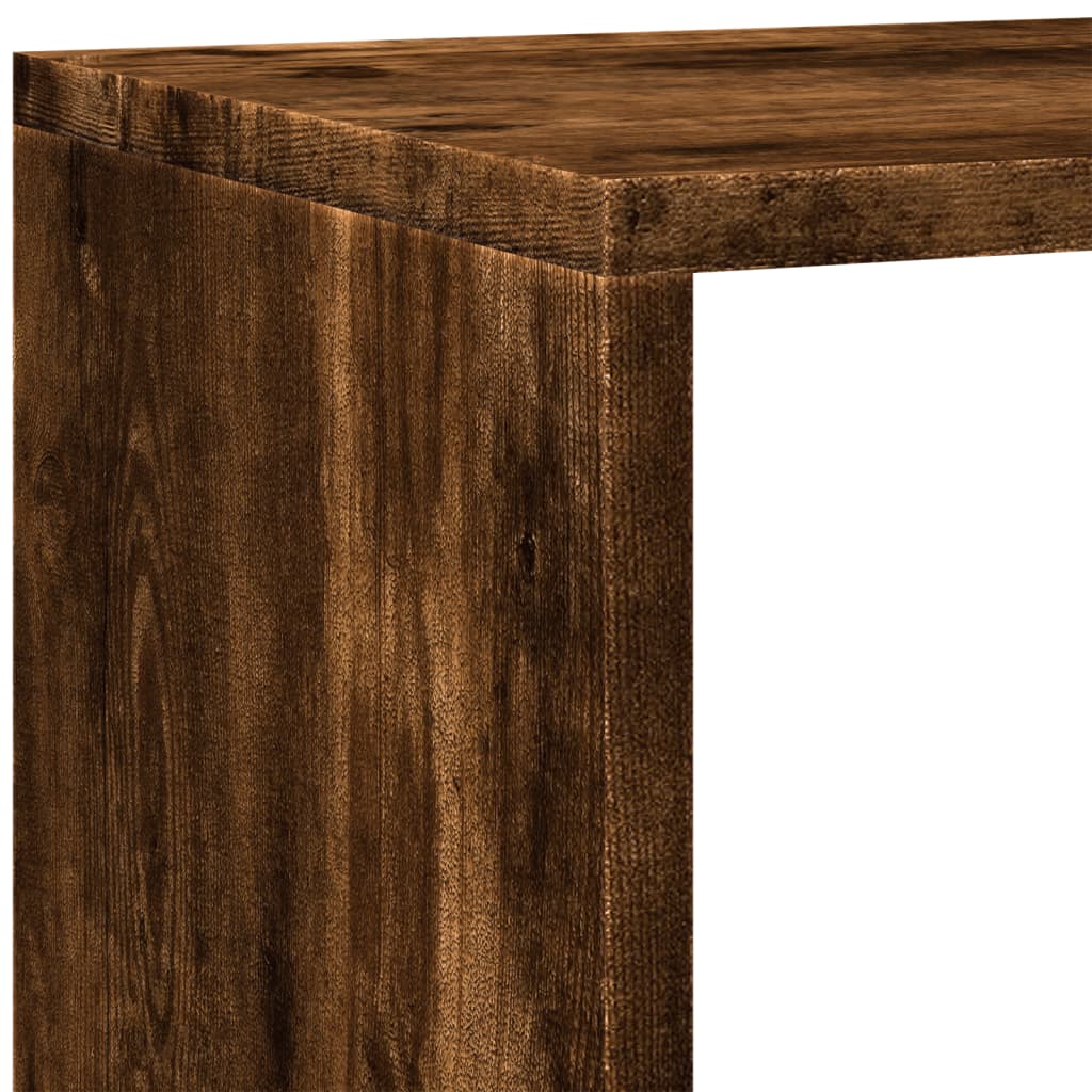 Kamerscherm / boekenkast 143,5x29x143,5 cm hout gerookt eiken