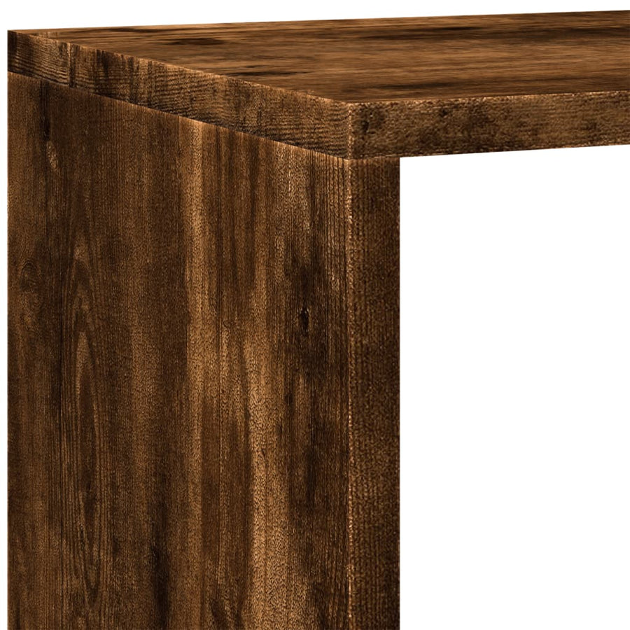 Kamerscherm / boekenkast 143,5x29x143,5 cm hout gerookt eiken