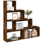 Room divider / bookcase 143.5x29x143.5 cm smoked oak wood