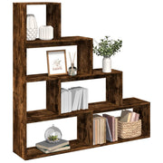 Boekenkast kamerscherm 143,5x29x143,5 cm gerookt eiken