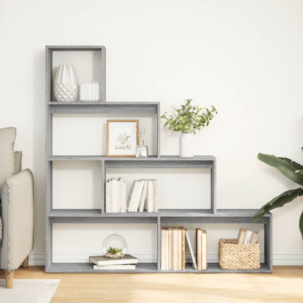 Kamerscherm / boekenkast 143,5x29x143,5 cm hout grijs sonoma