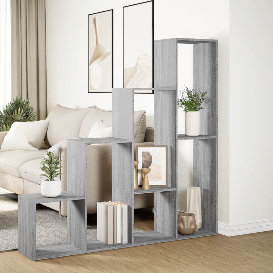 Kamerscherm / boekenkast 143,5x29x143,5 cm hout grijs sonoma