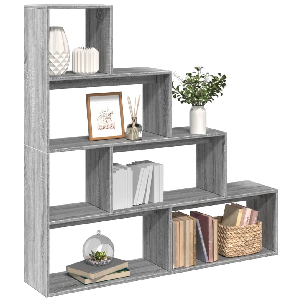 Kamerscherm / boekenkast 143,5x29x143,5 cm hout grijs sonoma