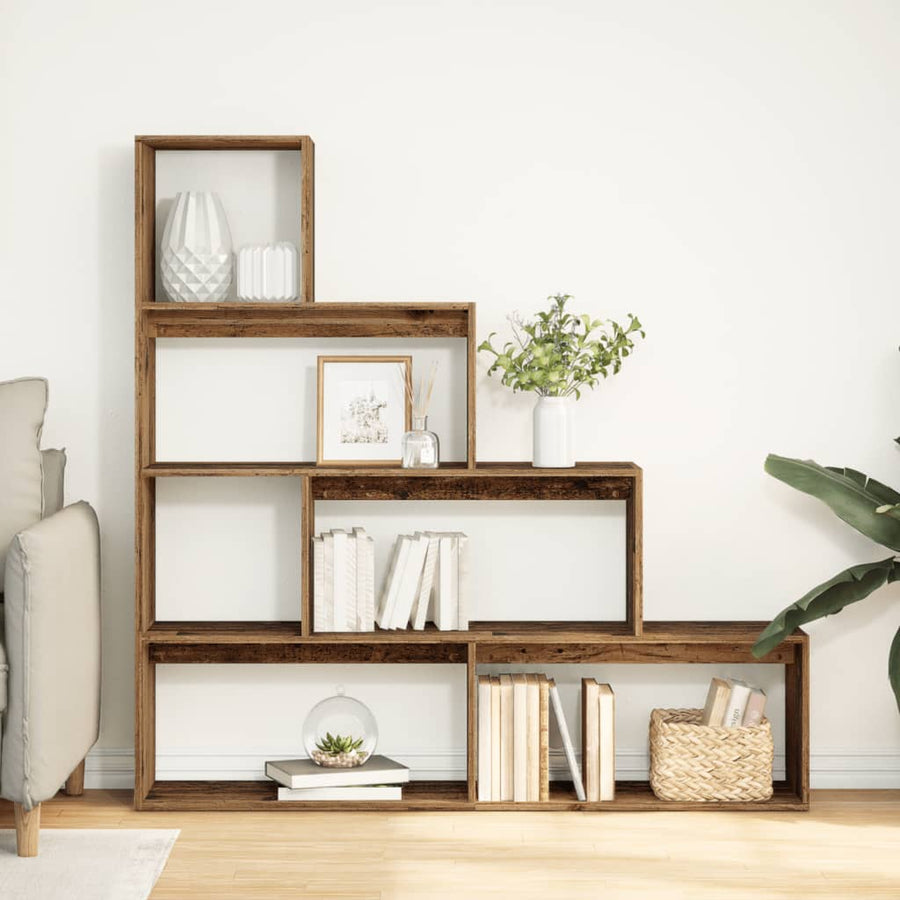 Kamerscherm / boekenkast 143,5x29x143,5 cm hout oud hout