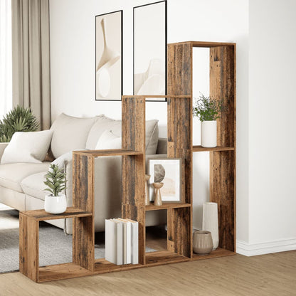 Kamerscherm / boekenkast 143,5x29x143,5 cm hout oud hout