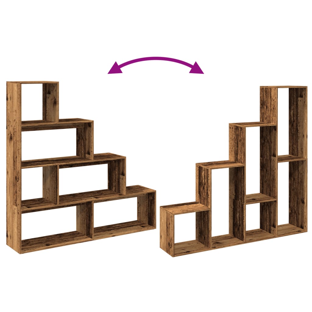Kamerscherm / boekenkast 143,5x29x143,5 cm hout oud hout