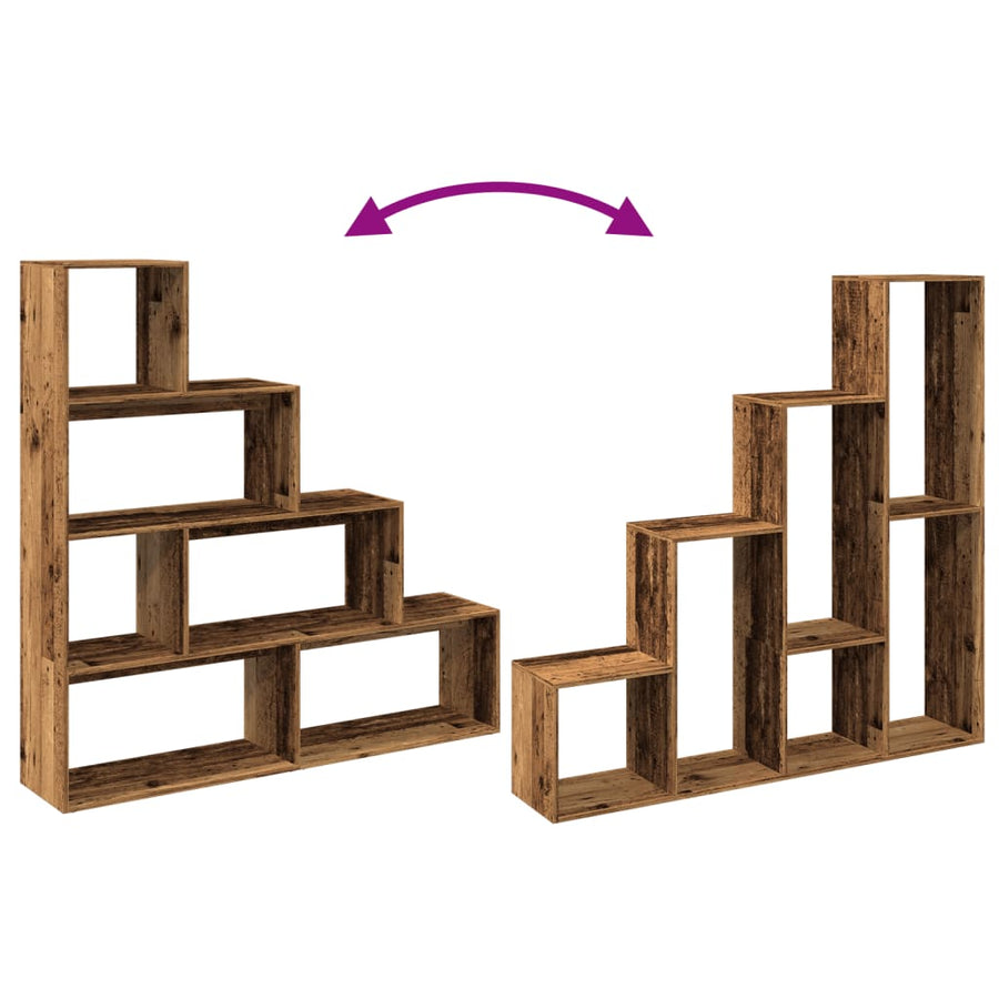 Kamerscherm / boekenkast 143,5x29x143,5 cm hout oud hout