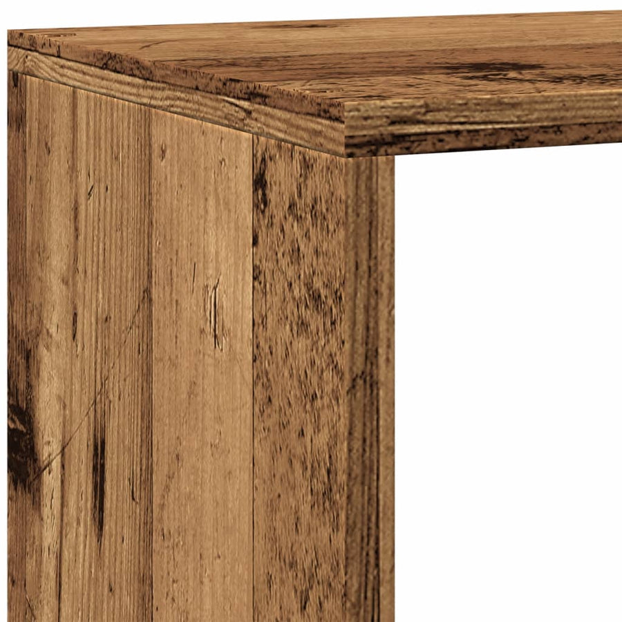 Kamerscherm / boekenkast 143,5x29x143,5 cm hout oud hout