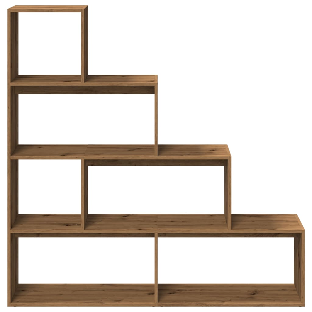 Kamerscherm / boekenkast 143,5x29x143,5 cm hout artisanaal eik