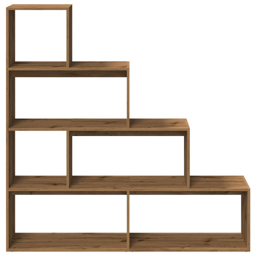 Kamerscherm / boekenkast 143,5x29x143,5 cm hout artisanaal eik