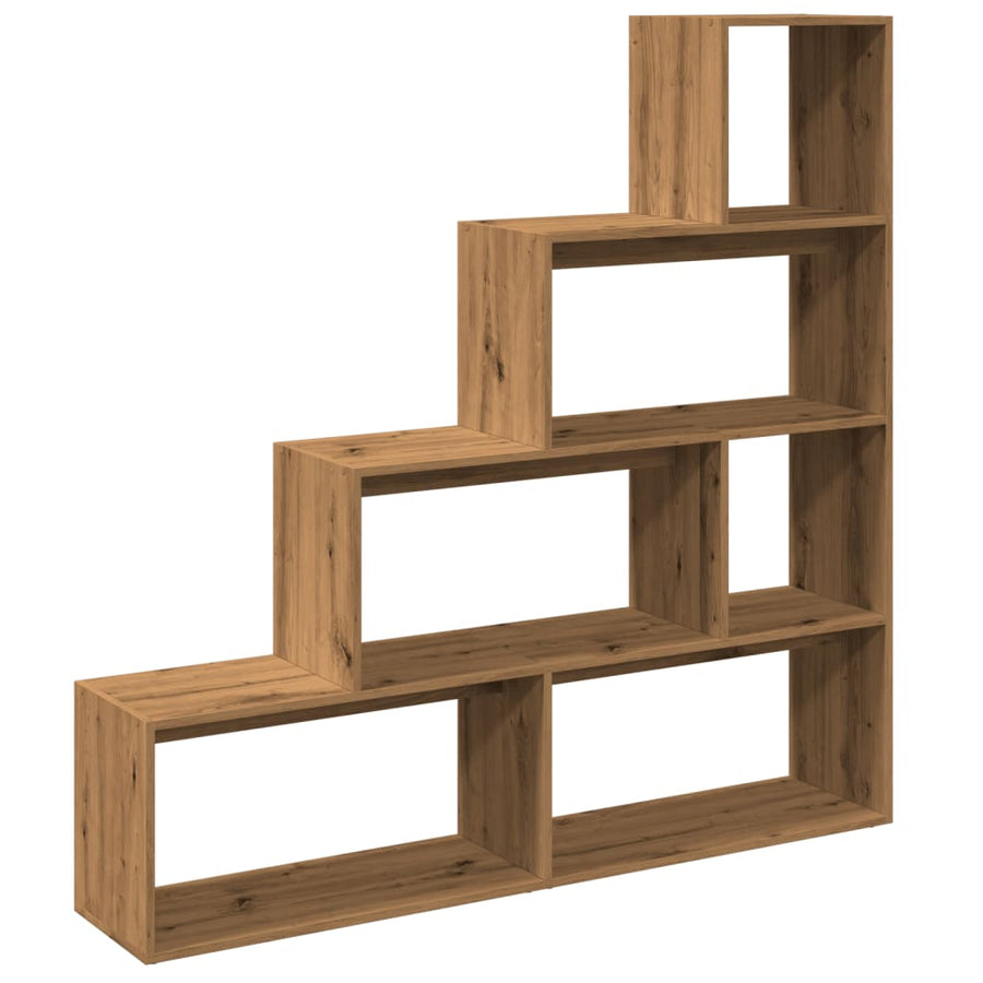 Kamerscherm / boekenkast 143,5x29x143,5 cm hout artisanaal eik