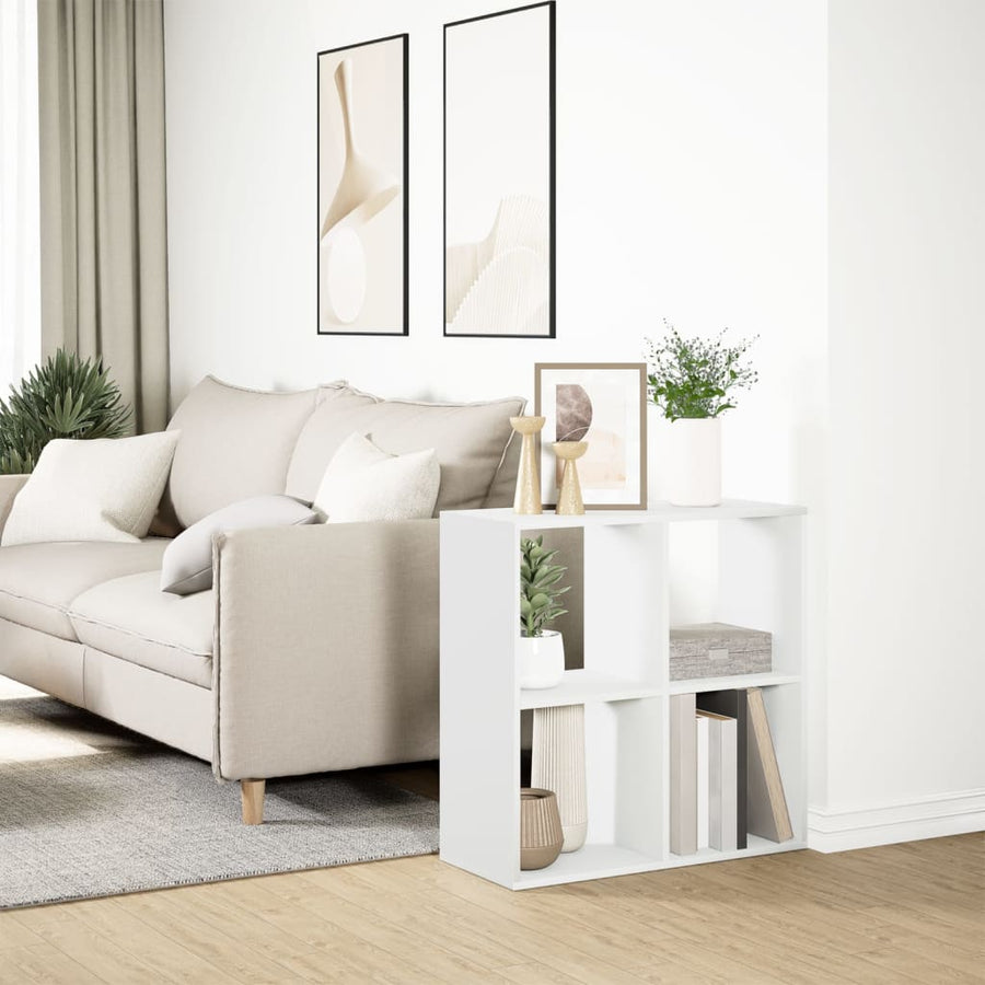 Kamerscherm / boekenkast 69,5x29x69,5 cm bewerkt hout wit