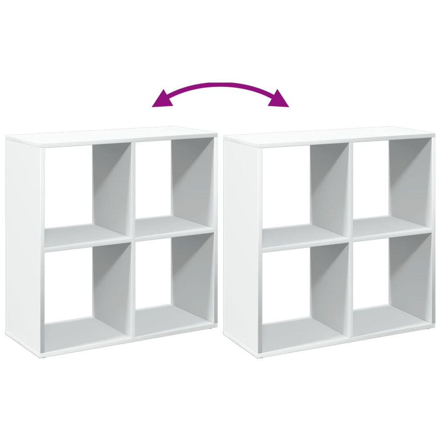 Kamerscherm / boekenkast 69,5x29x69,5 cm bewerkt hout wit