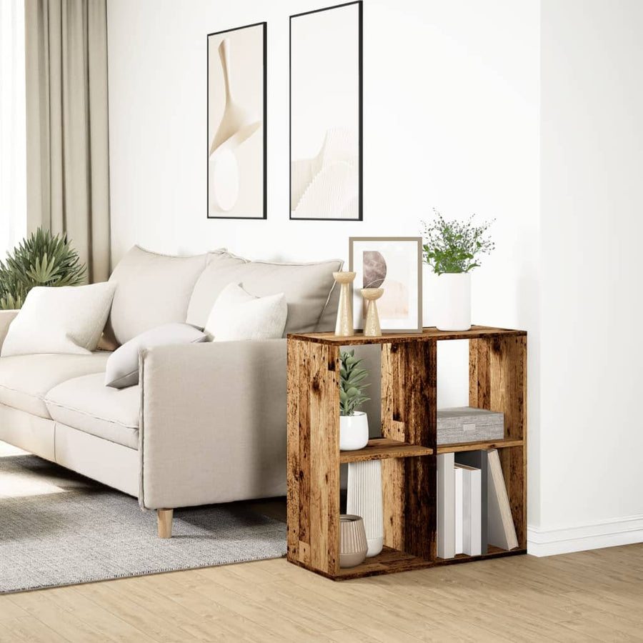 Kamerscherm / boekenkast 69,5x29x69,5 cm hout oud houtkleur