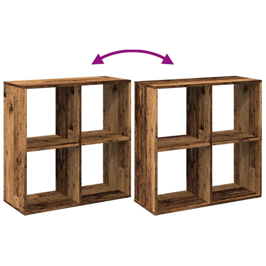 Kamerscherm / boekenkast 69,5x29x69,5 cm hout oud houtkleur