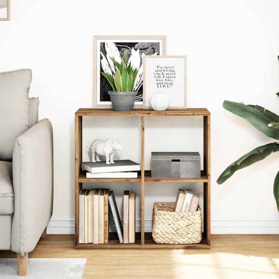 Kamerscherm / boekenkast 69,5x29x69,5 cm hout artisanaal eiken