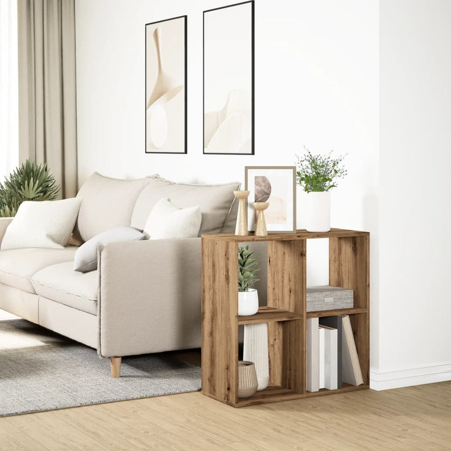Kamerscherm / boekenkast 69,5x29x69,5 cm hout artisanaal eiken