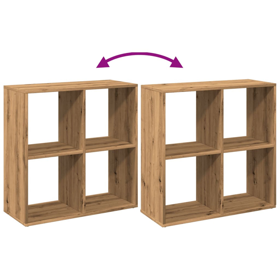 Kamerscherm / boekenkast 69,5x29x69,5 cm hout artisanaal eiken