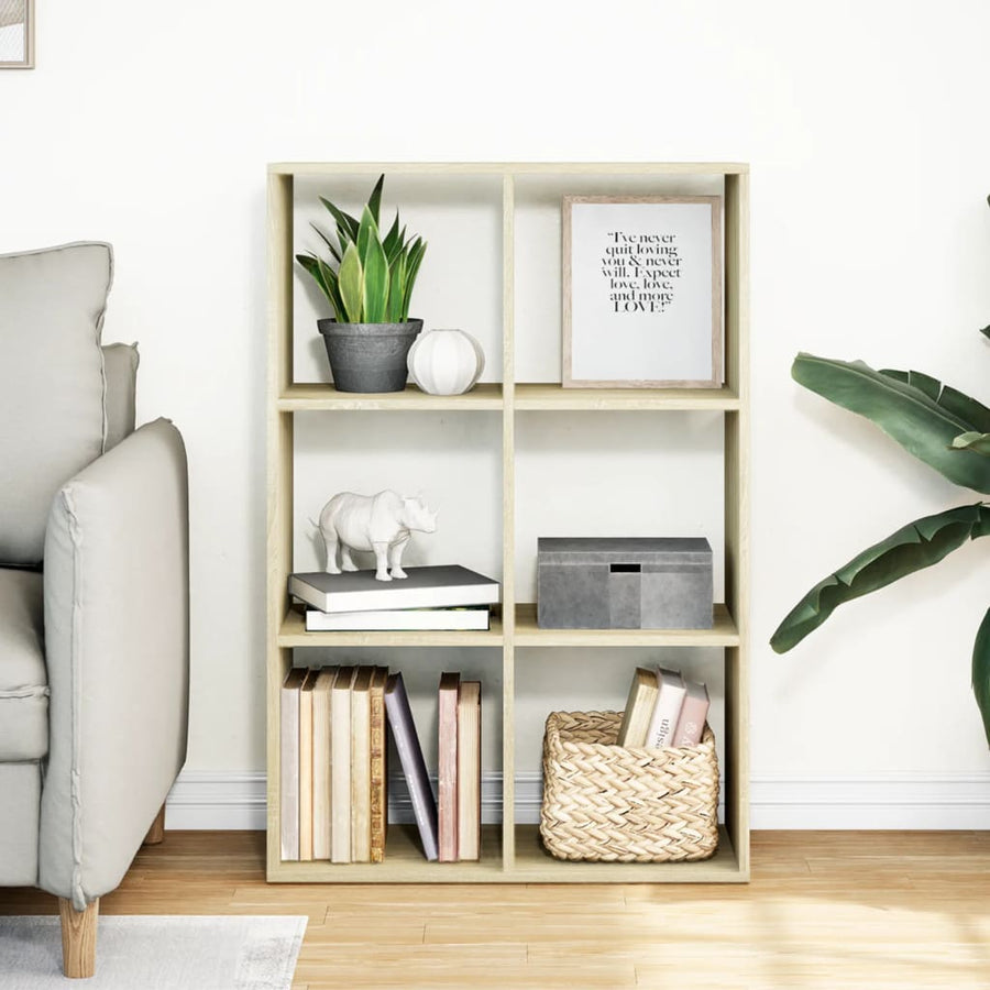 Kamerscherm / boekenkast 69,5x29x103,5 cm hout sonoma eiken
