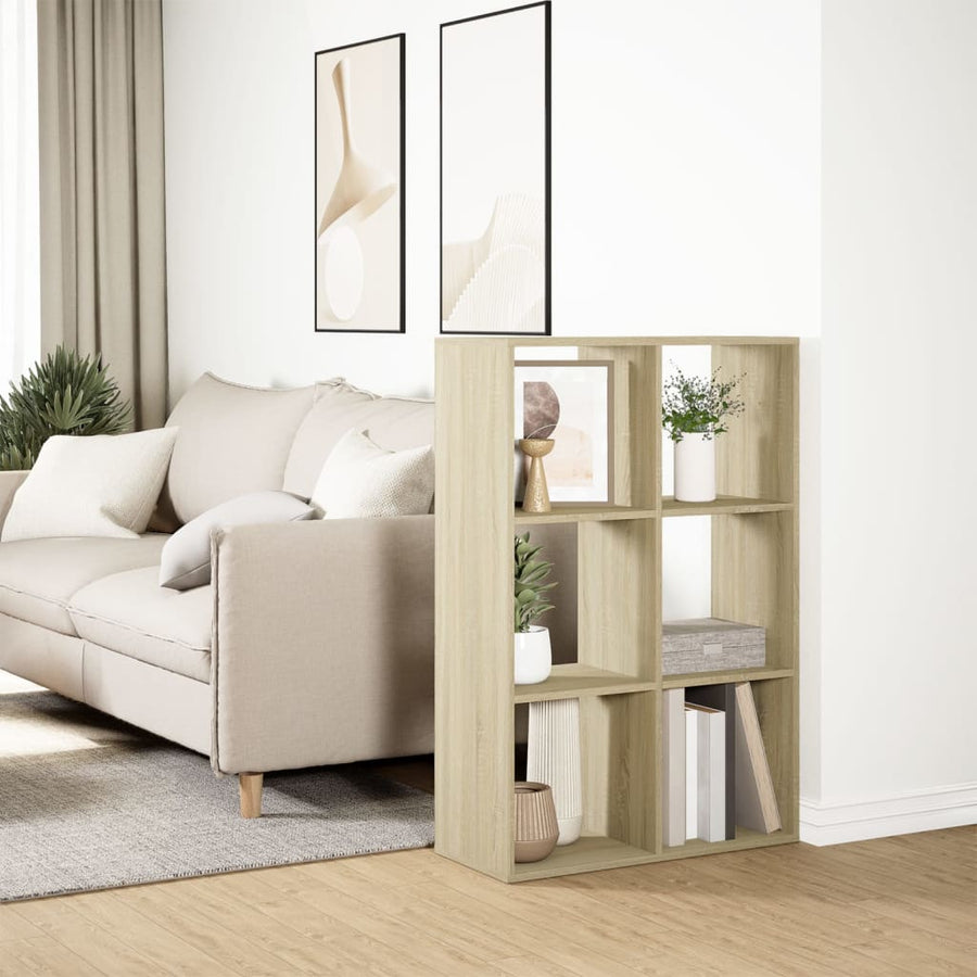 Kamerscherm / boekenkast 69,5x29x103,5 cm hout sonoma eiken